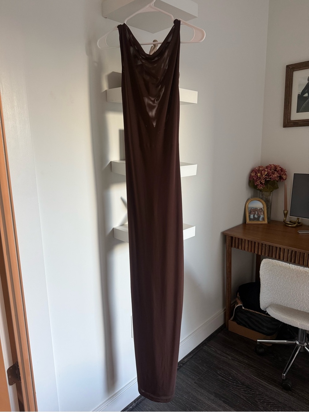NWT Peppermayo Brown Cow Neck Earthbound Muse Maxi Dress - Size US6 - Picture 3 of 5